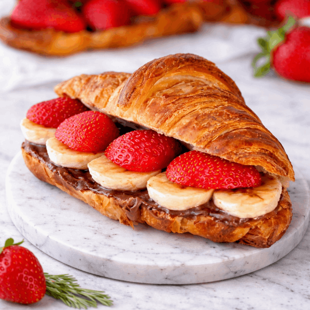 Nutella Muz Çilek Kruvasan